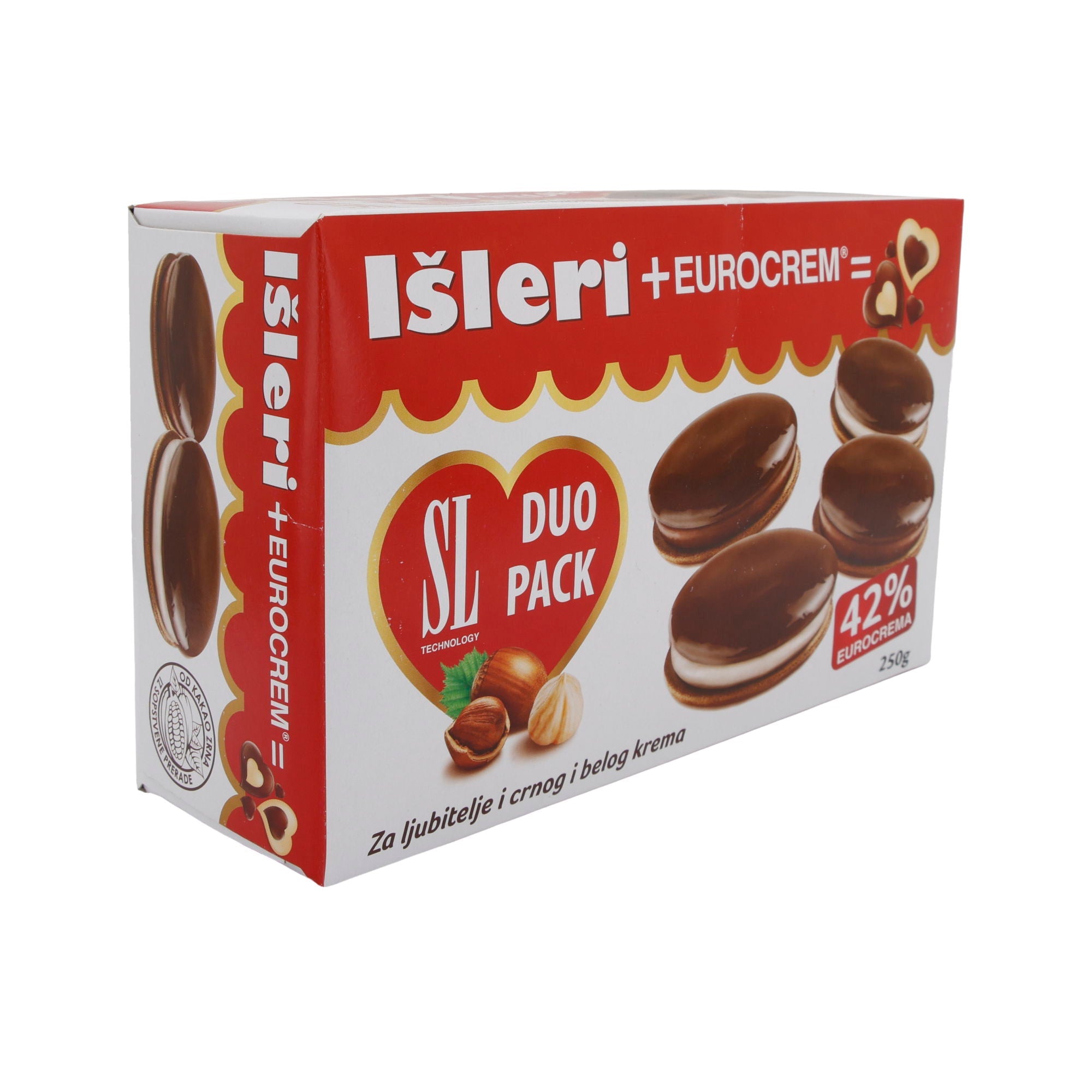 Kekse Išleri + EUROCREM | Duo Pack | Mit schwarzer und weißer Cremefüllung | 250g TAKOVA EUROCREM
